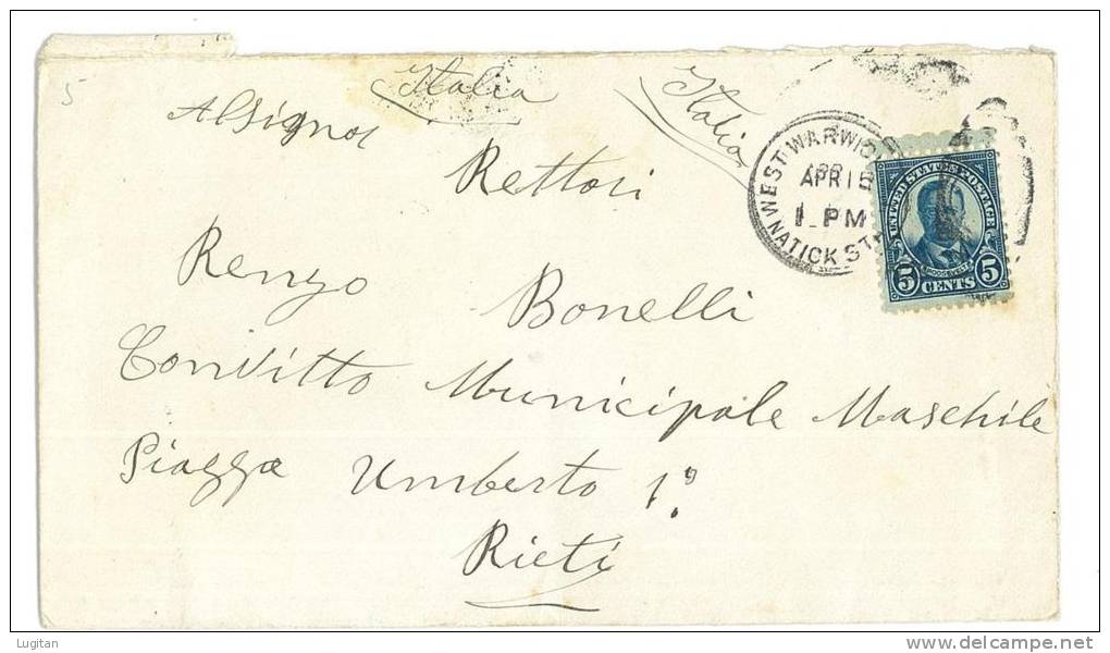 STATI UNITI - USA - LETTERA VERSO ITALIA - ANNO 1915 - VIAGGIATA - Postal History