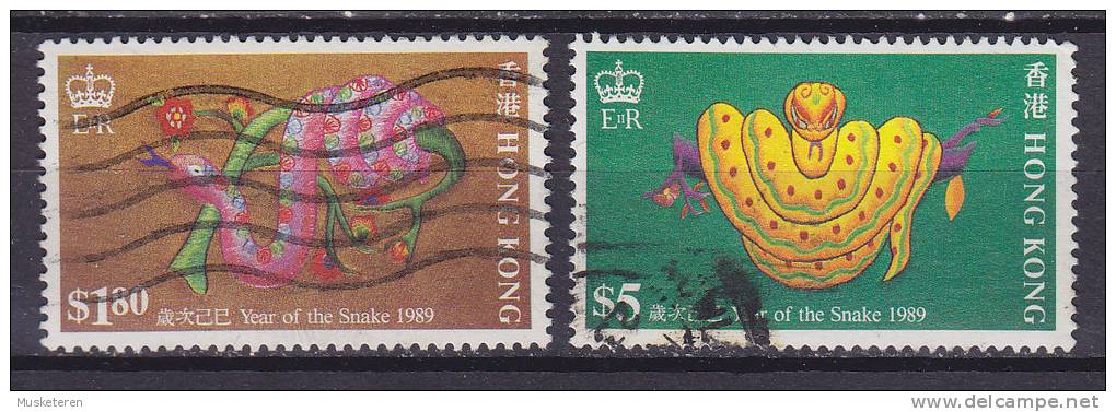 Hong Kong 1989 Mi. 557-58     1.80 $ & 5 $ Chinesisches Neujahr Chinese New Year Jahr Des Schlange Year Of Snake - Used Stamps