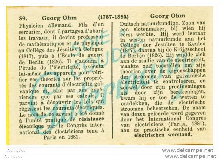Chromo Soie à Coudre Gutermann : N° 39 : Georg Ohm - Otros & Sin Clasificación