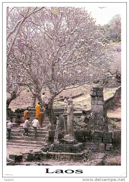 LAOS,RPD LAO,WAT PHOU CHAMPASSAK PROVINCE LAOS,NICE CIRCULATED POSTCARD 17x13 Cm - Laos