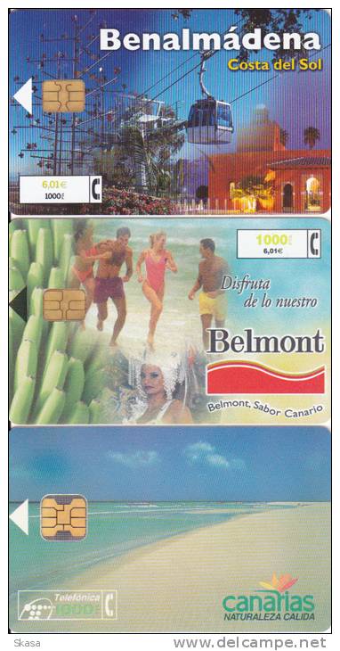 Espagne 3 Cartes Villes - Mer - Benalmadena - Belmont - Canarias - Collezioni