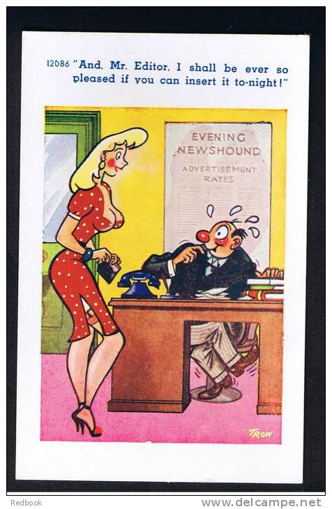 RB 929 - Comic Postcard  By Trow - Newspaper Theme - Advertisement Manager &amp; Blonde - Fumetti