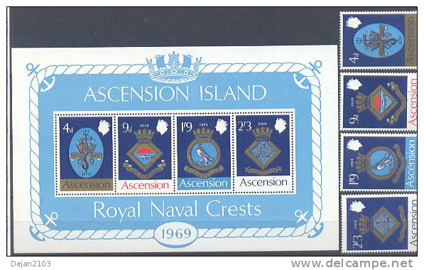 Great Britain Colony Ascension Coat Of Arms 1969 MNH ** - Ascension