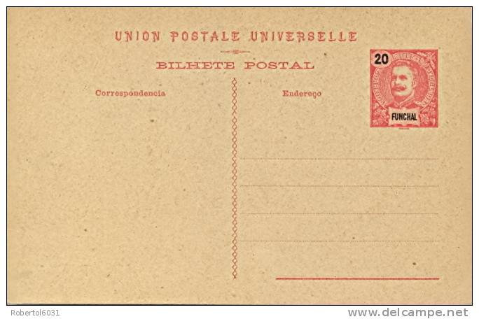 Portugal Funchal (Madeira Island) Postal Stationery Lettercard 20 Reis Second Type King Carlos Unused - Funchal