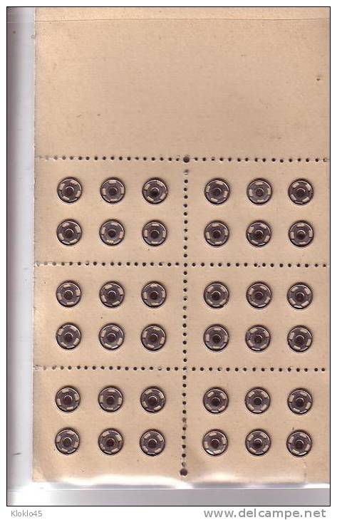 Mercerie - Plaquette Carton De 6 Plaques Détachables De 6 BOUTON PRESSION Marque LE FIL RESSORT SPECIAL Pour Lingerie - Buttons