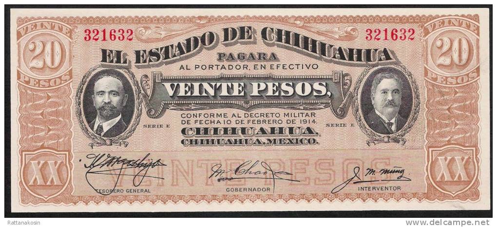 MEXICO  PS536b   20   PESOS   10.2.1914    UNC. - Mexique