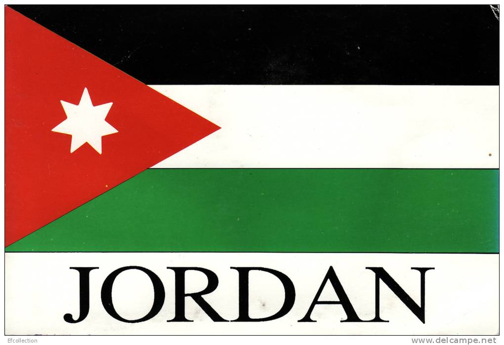 Drapeau De Jordanie Flag Of Jordan Stamp Timbre 2 Scans - Jordan