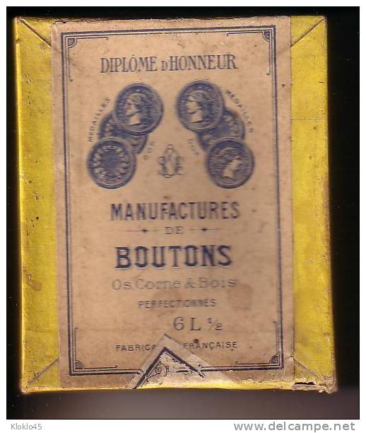 Mercerie - Boite De  Boutons En OS Blancs - Marque MANUFACTURES DE BOUTONS Os Corne & Bois Pour Lingerie - Knopen