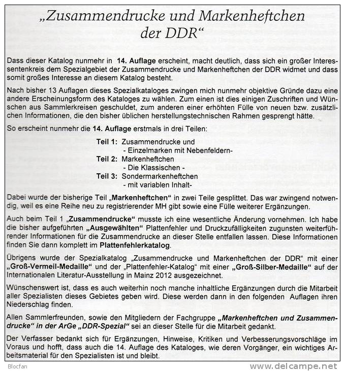 Markenhefte/SMH Kataloge Teil 2+ 3 DDR 2013 Neu 50€ Mit Freimarken Und Sondermarken Booklet Special Catalogue Of Germany - Allemagne