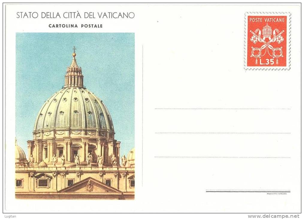 CITTA' DEL VATICANO  - CARTOLINA POSTALE - C 13 - EMISSIONE DEL 1953  - CUPOLONE  - NUOVA - Entiers Postaux