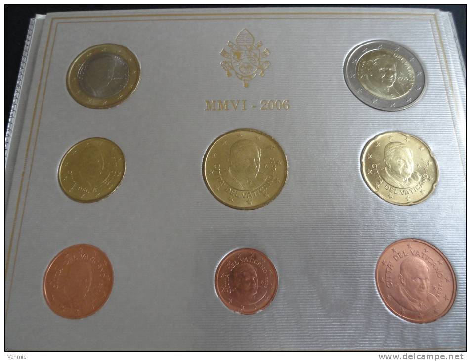 2006 - Coffret Vatican BU Complet Avec 8 Pièces De 2 Euro à 1 Cent - Vatikan