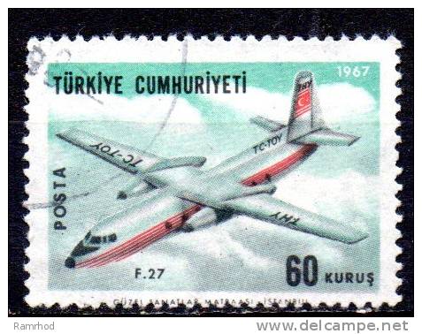 TURKEY 1967 Air. Aircraft - 60k - Fokker F27 Friendship FU - Luftpost