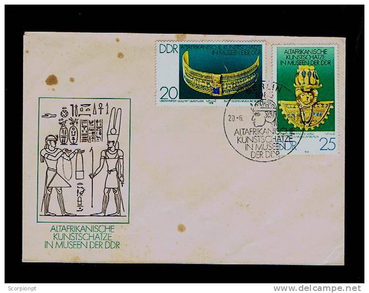 Germany DDR Berlin 1978 Gold Treasures Of TUTANKHAMUN Fdc Museums Egypt Farao History Sp2231 - Egiptología