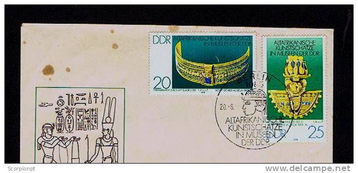 Germany DDR Berlin 1978 Gold Treasures Of TUTANKHAMUN Fdc Museums Egypt Farao History Sp2231 - Egyptologie