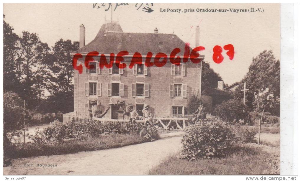 87 - ORADOUR SUR VAYRES - LE PONTY 1928-  SEPIA -EDITEUR BOURGOIN - Oradour Sur Vayres