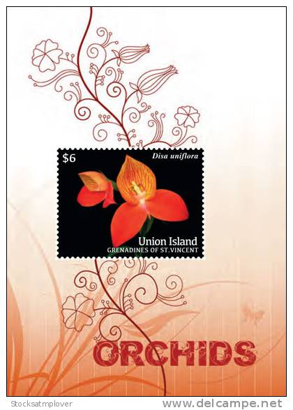 Union Island St. Vincent Grenadines 2011 Flora-ORCHIDS S/s-new Issue - St.Vincent E Grenadine