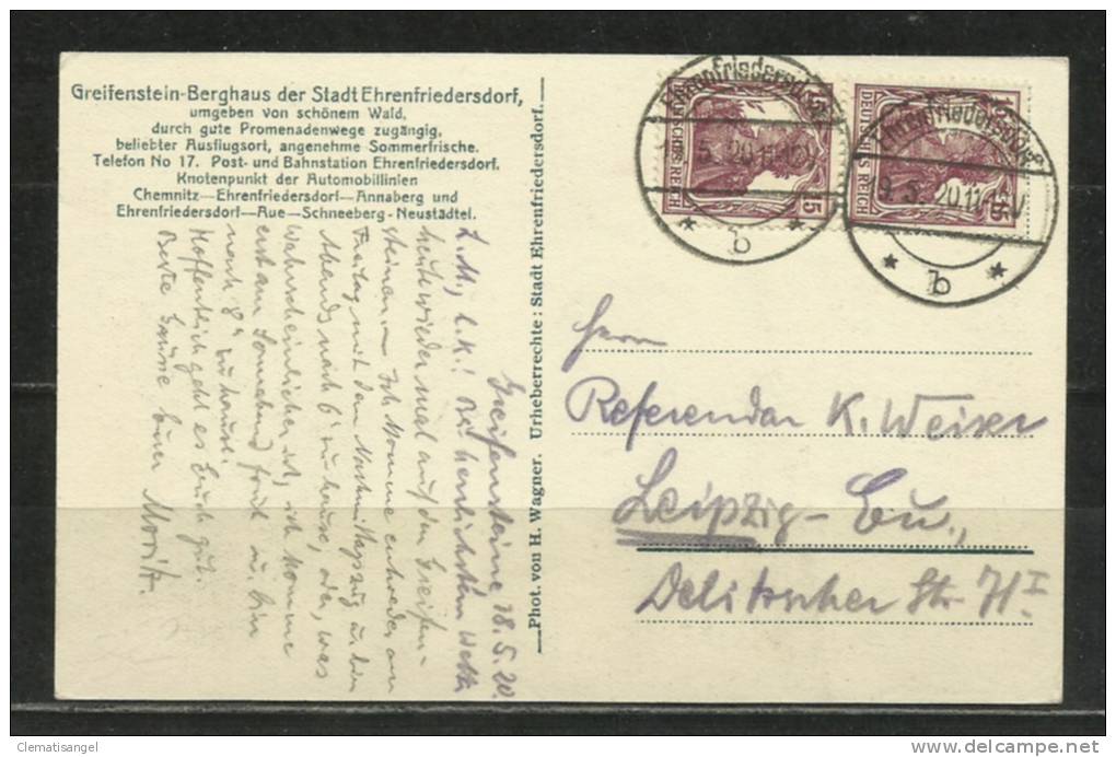 TOP!! GREIFENSTEIN * BERGHAUS DER STADT EHRENFRIEDERSDORF * 1920 **!! - Ehrenfriedersdorf