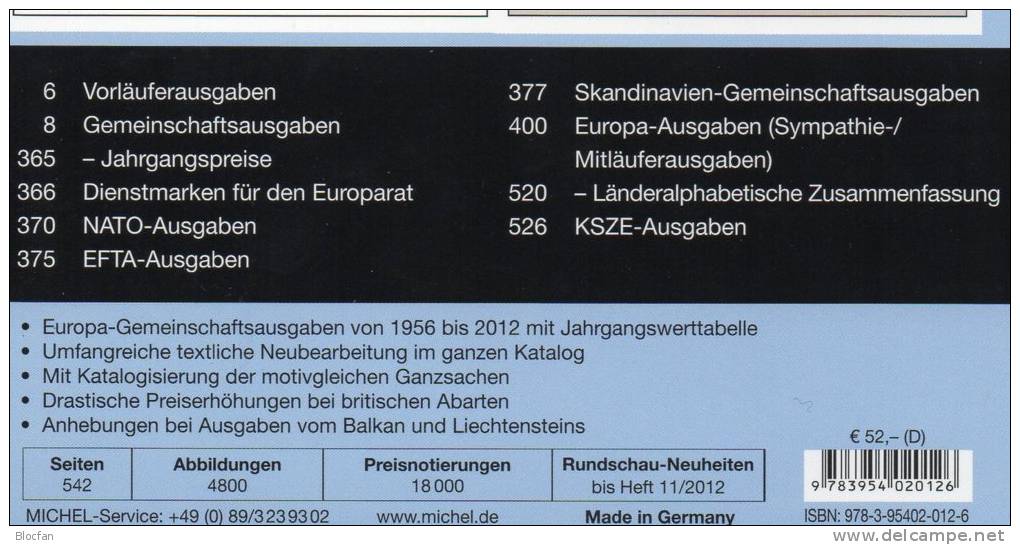 Briefmarken Katalog CEPT 2013 New 52€ MlCHEL Mit Jahrgangstabelle Von Europa Vorläufer NATO EFTA KSZE Symphatie-Ausgaben - Livres & Catalogues