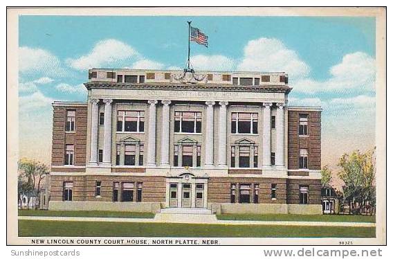 Nebraska North Platte New Lincoln County Court House Curteich - North Platte