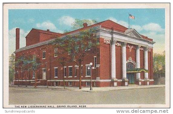 Nebraska Grand Island New Liederkranz Building 1942 Curteich - Grand Island