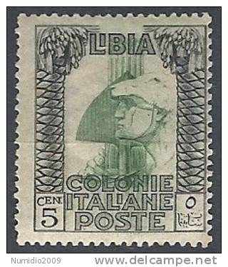 1921 LIBIA PITTORICA 5 CENT MH * - RR11394 - Libyen