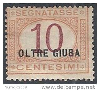 1925 OLTRE GIUBA SEGNATASSE 10 CENT MH * - RR11397 - Oltre Giuba