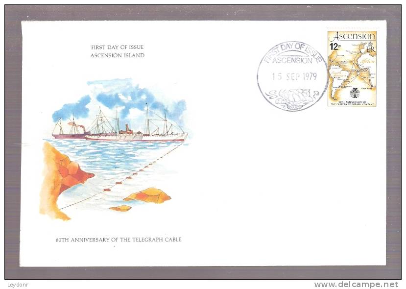 FDC Ascension Island - 80th Anniversary Of The Telegraph Cable - Ascension