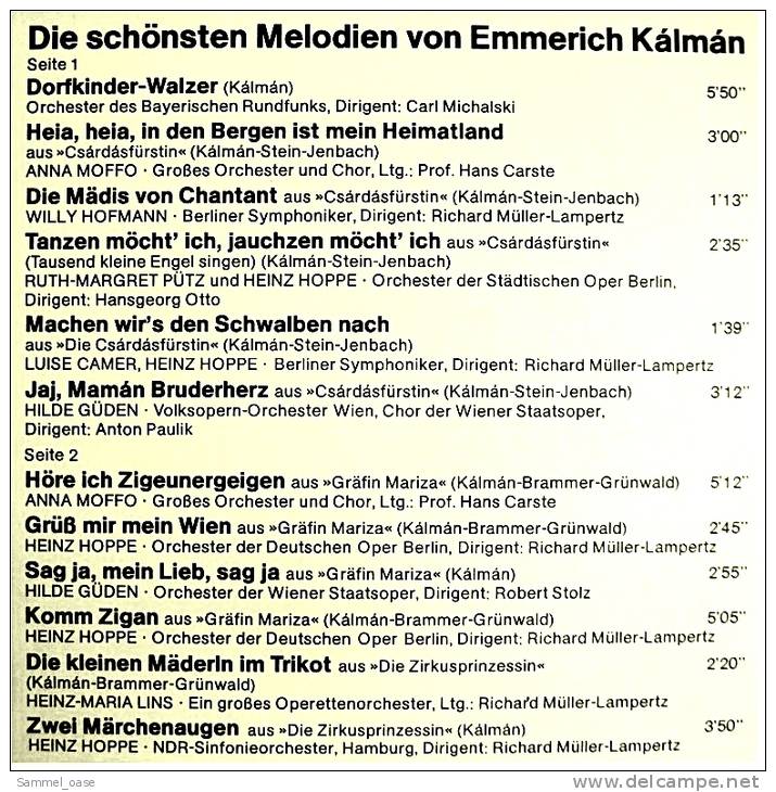LP Vinyl , Goldene Operette - Die Schönsten Melodien Von Emmerich Kálmán - TELEFUNKEN Nr. 6.22228 AF - Oper & Operette
