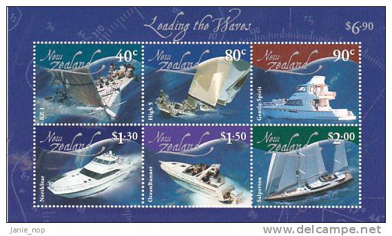 New Zealand 2002 Leading The Waves Mini Sheet  MNH - Blocks & Sheetlets