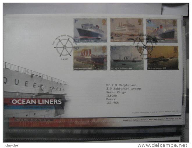 Great Britain 2004 Ocean Liners Fdc - 2001-2010 Dezimalausgaben