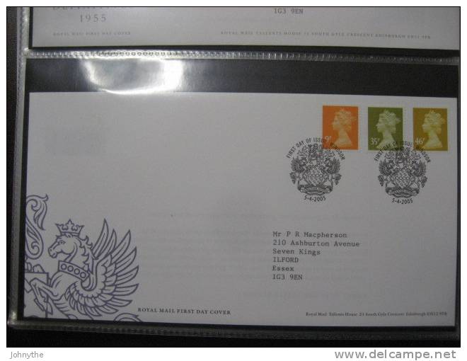 Great Britain 2005 Definitives Fdc - 2001-2010 Em. Décimales