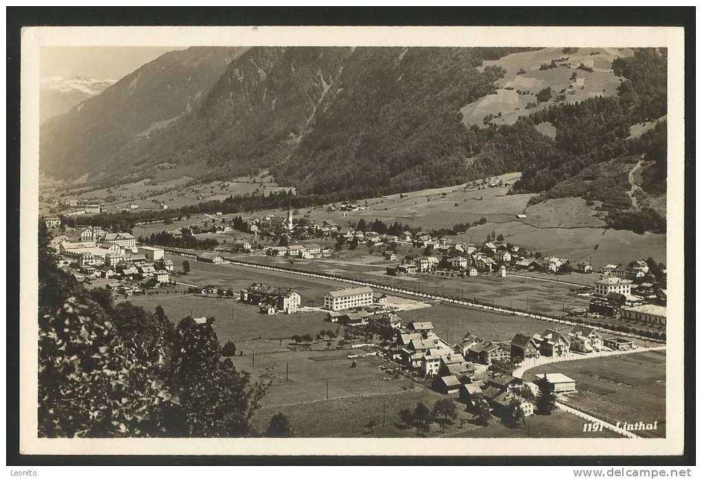 LINTHAL Detailansicht Mit Ober - Ennetlinth Glarus 1926 - Linthal