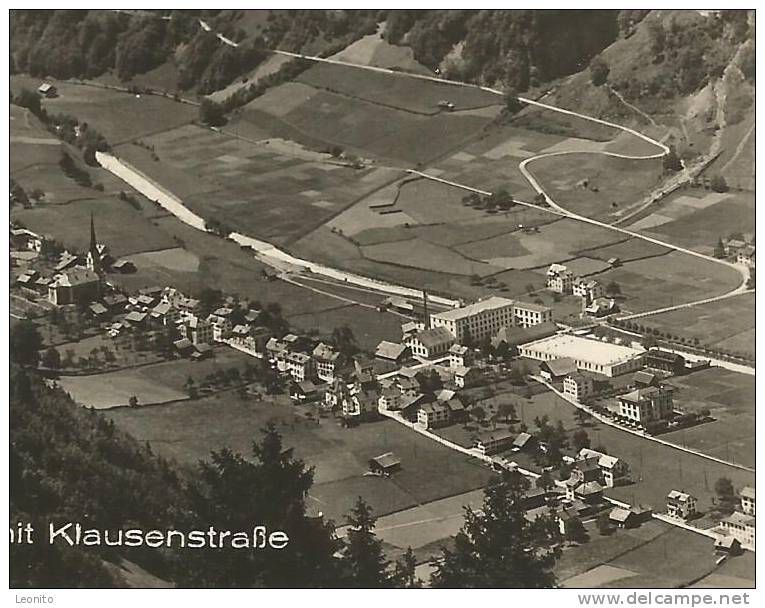 LINTHAL Mit Wollgarnfabrik Bebié Klausenstrasse Klausenpass Glarus 1930 - Linthal