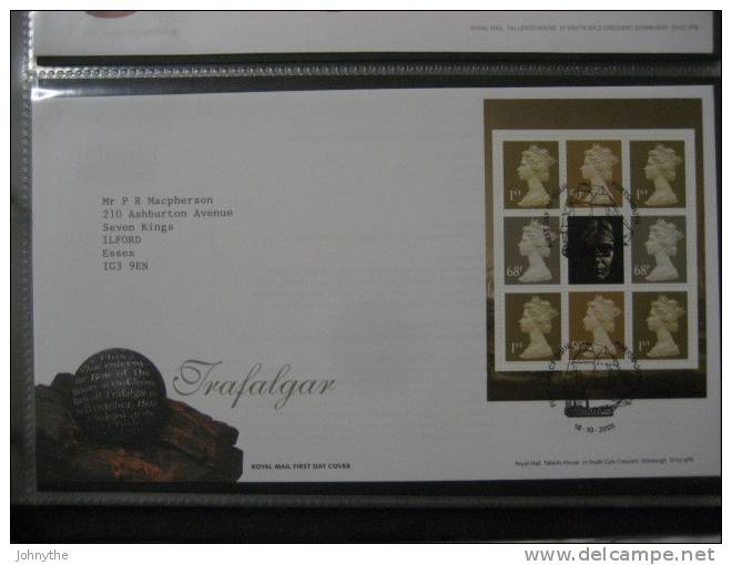 Great Britain 2005 Trafalgar Pane Booklet Fdc - 2001-2010 Em. Décimales