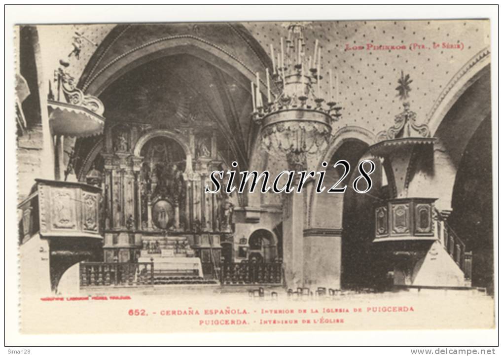 PUIGCERDA - N° 652 - INTERIEUR DE L'EGLISE (C P DE CARNET) - Gerona