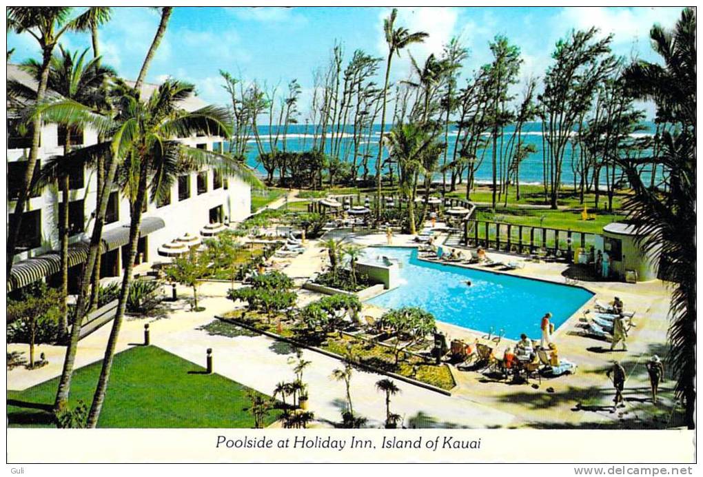 Etats-Unis-HI-Hawaii-LOT, Ensemble De 2  Cpsm = 5 Scans Island Of KAUAI (POOLSIDE AT HOLIDAY INN/MOUTH  WAILUA RIVER) - Kauai