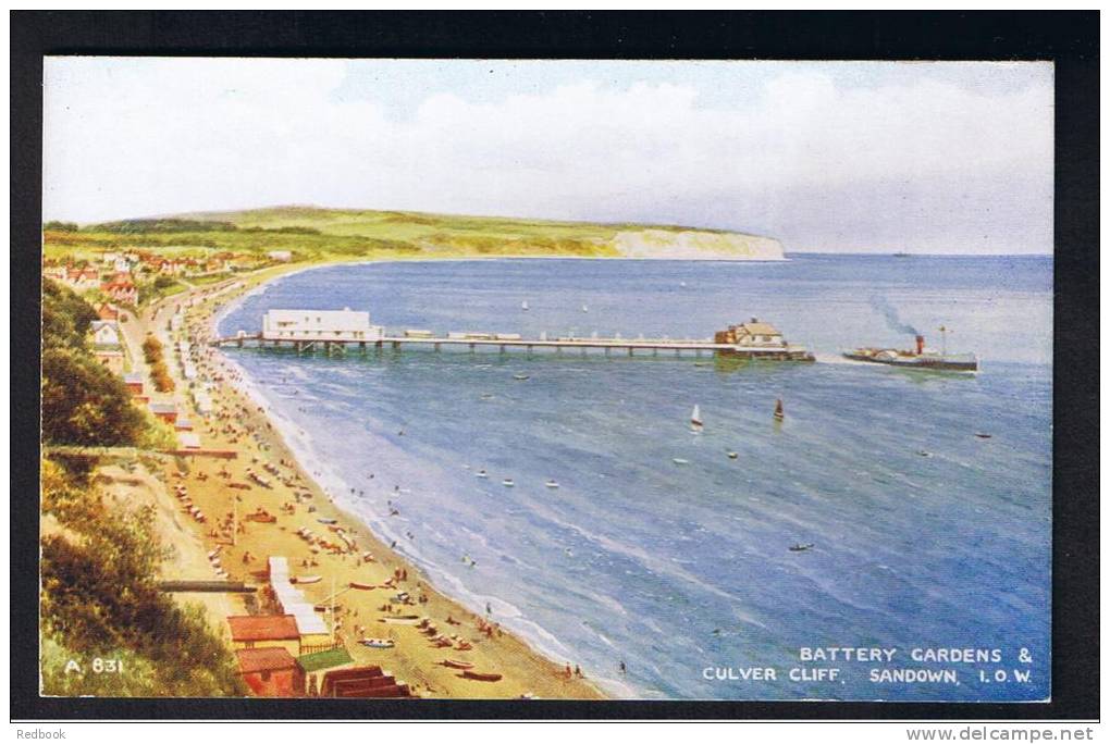 RB 931 - Coloured Postcard - Battery Gardens &amp; Culver Cliff - Sandown Isle Of Wight - Sandown