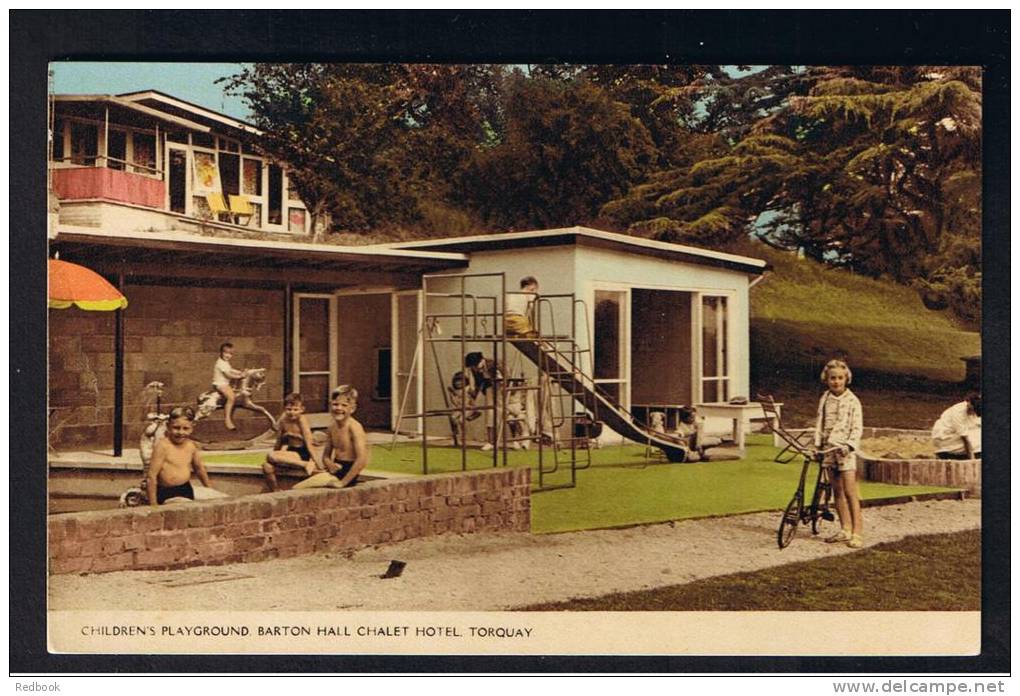 RB 931 - Coloured Postcard - Childrens Playground At Barton Hall Chalet Hotel - Torquay Devon - Torquay