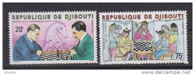 DJIBOUTI    1980        DES JEUX D'2CHECS      N°   519 / 520       COTE       3.75  €             ( 84 ) - Djibouti (1977-...)