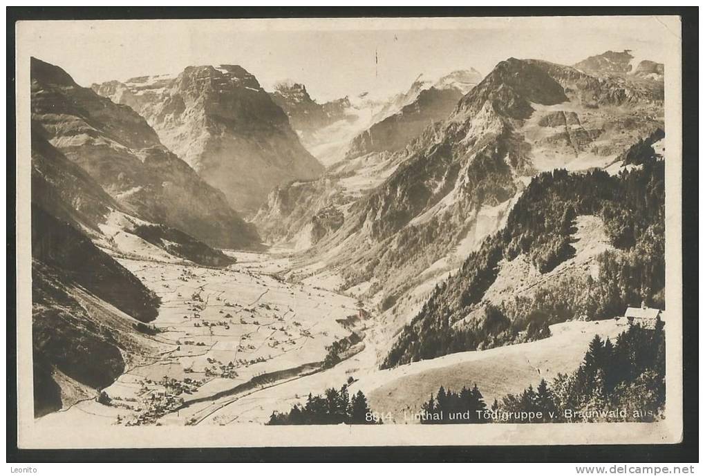 LINTHAL Glarus Seltene Winter-Schnee Karte Von Linthal Ca. 1925 - Linthal