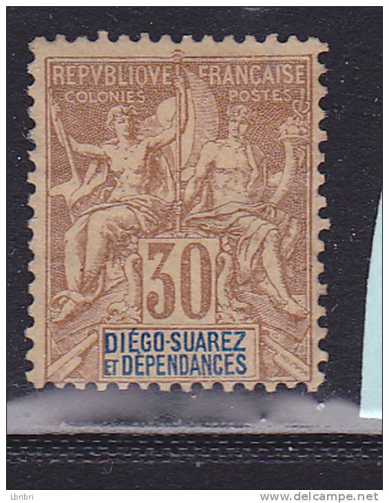 DIEGO SUAREZ N° 33 30C BRUN TYPE ALLEGORIQUE NEUF AVEC CHARNIERE - Autres & Non Classés