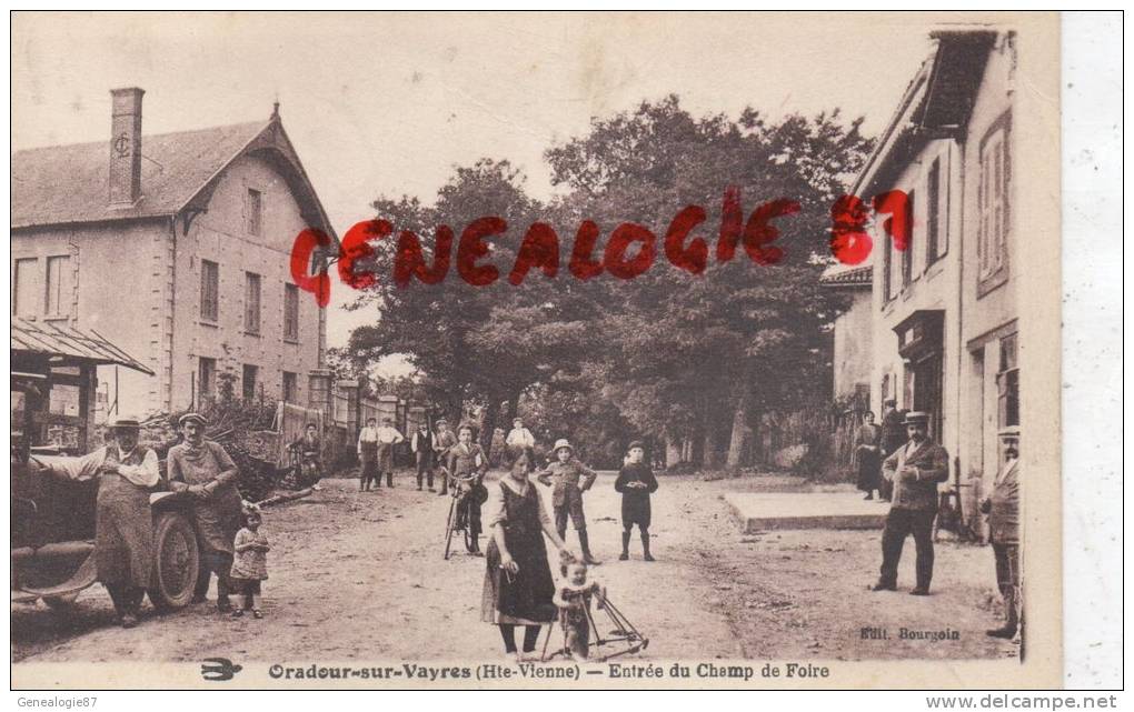 87 - ORADOUR SUR VAYRES - ENTREE DU CHAMP DE FOIRE -SEPIA - EDITEUR BOURGOIN - Oradour Sur Vayres