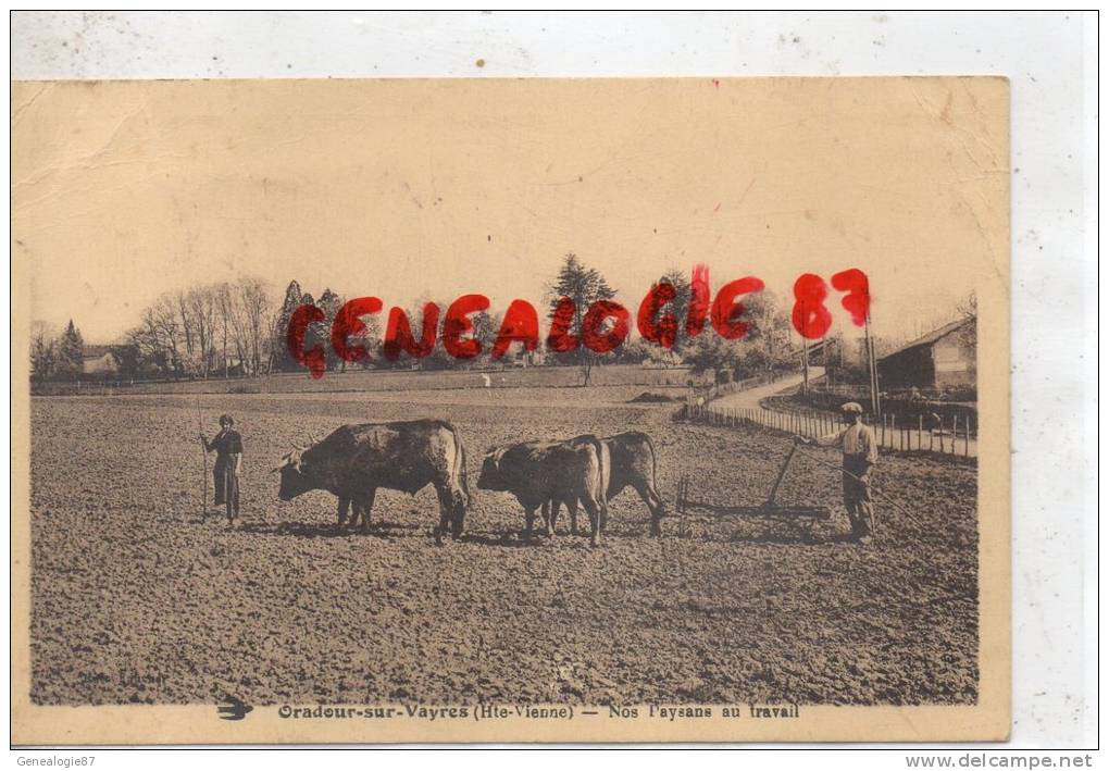 87 - ORADOUR SUR VAYRES -  NOS PAYSANS AU TRAVAIL - LABOURS - Oradour Sur Vayres