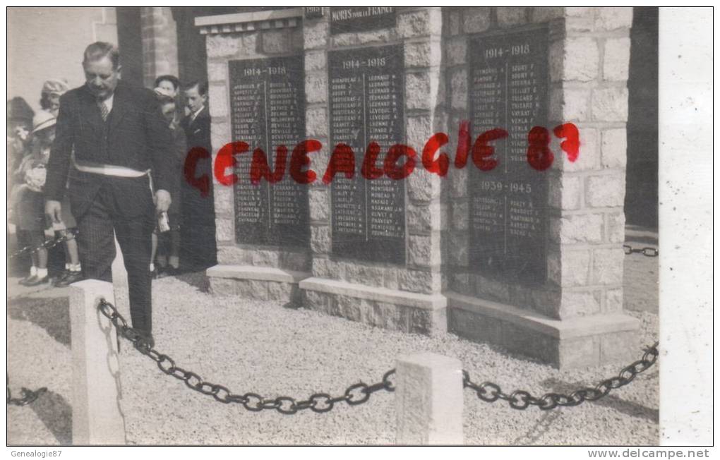 87 -ORADOUR SUR VAYRES -  CARTE PHOTO -INAUGURATION DU MONUMENT AUX MORTS 29 AOUT 1948- PHOTO JEANTAUD - Oradour Sur Vayres