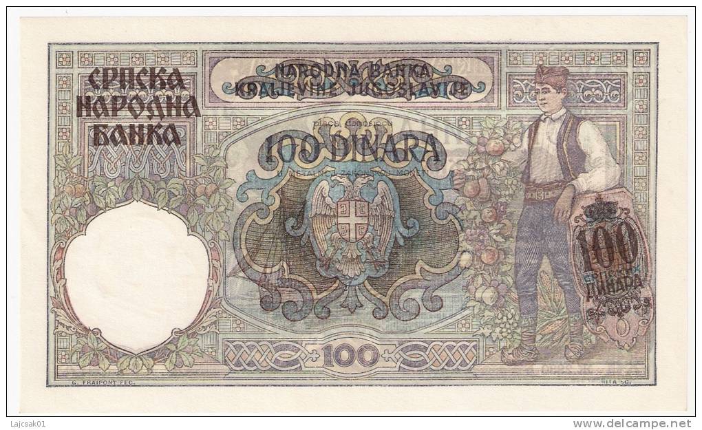 Serbia 100 Dinara 1941. AUNC P-23 - Serbie