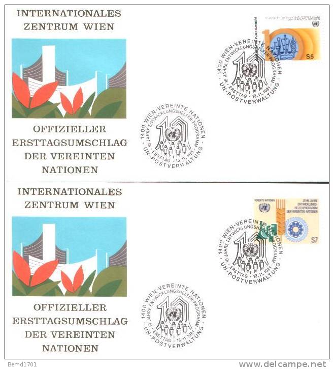 UN Wien - Mi-Nr 21/22 FDC (b121) - FDC