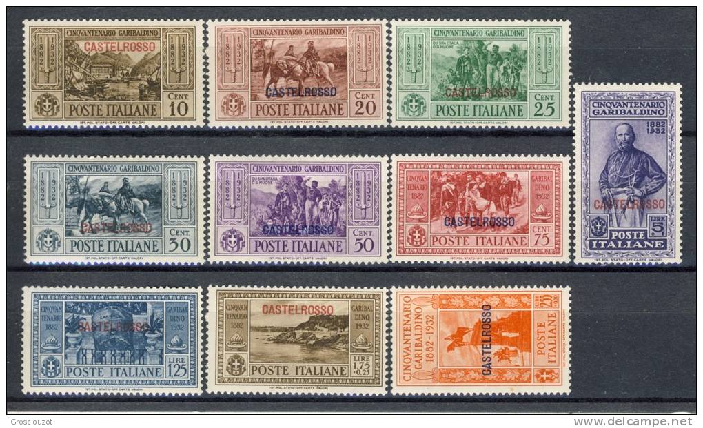 Castelrosso 1932 SS 5 Garibaldi N. 30-39 MVLH   Cat. € 300 - Castelrosso