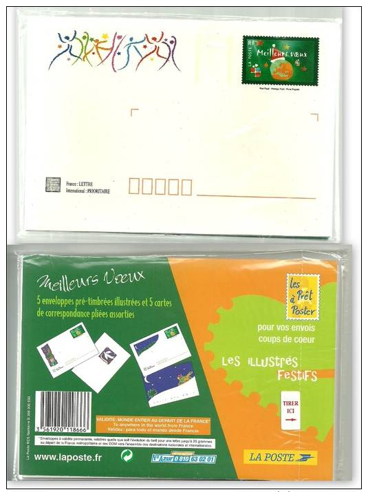 5 PAP Sous Blister Meilleurs Voeux 2000 Avec Cartes De Correspondance N° 3364-E1 à E5 Petit Modèle Cote Y & T 2008 :15 € - Prêts-à-poster: Other (1995-...)