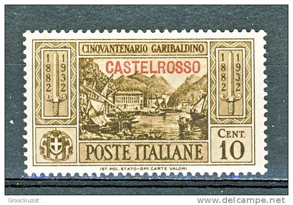 Castelrosso 1932 SS 5 Garibaldi N. 30 C. 10 Bruno MH  Cat. € 30 - Castelrosso