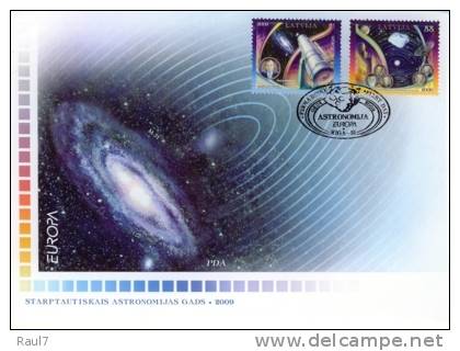EUROPA - 2009 //  LETTONIE  // FDC  L'Astronomie. - 2009